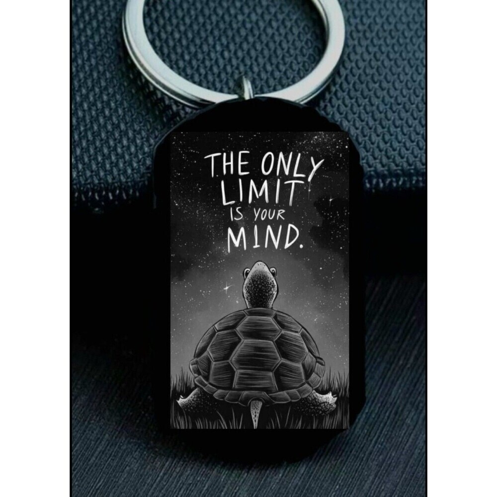 The Only Limit Is Your Mind Turtle Galaxy Art Inspiration Stainless Keychain